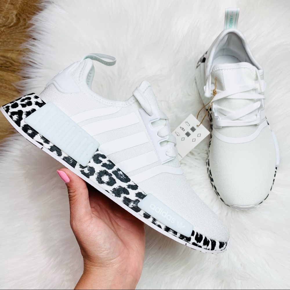 Adidas NMD R1 White Black Leopard Women's Shoes
